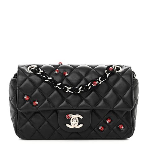 CHANEL Lambskin Quilted Embellished Mini Ladybug